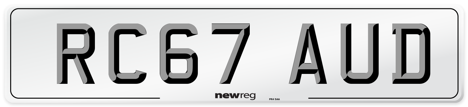 RC67 AUD Number Plate from New Reg